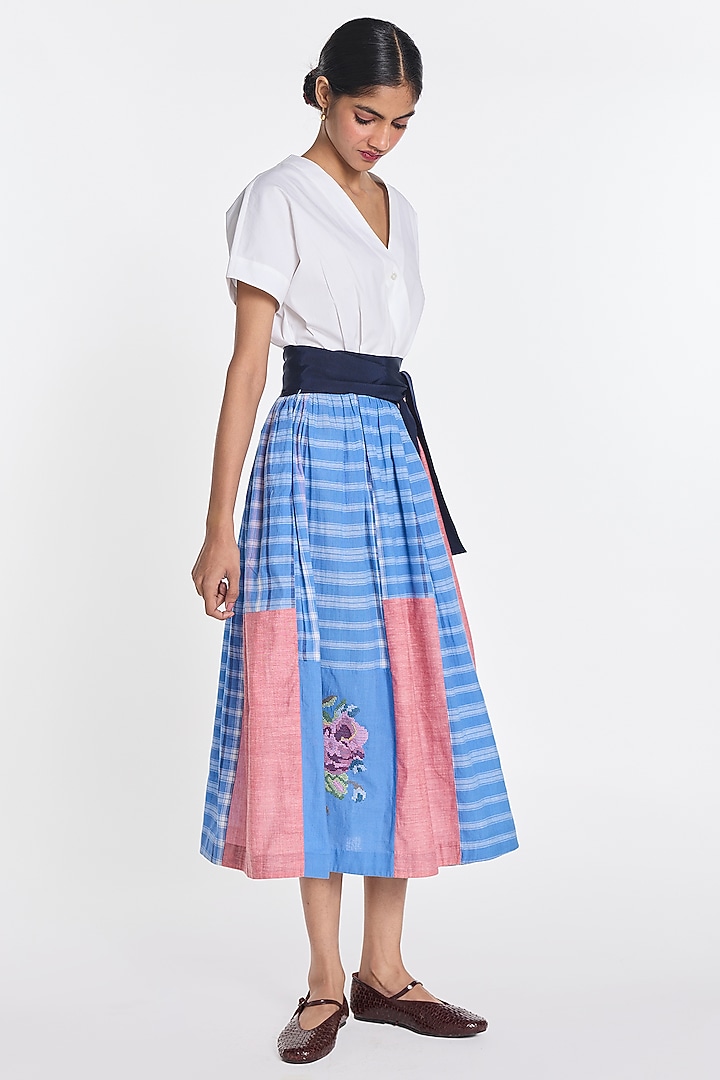 Multi-Colored Cotton Patchwork Wrap Vacation Dress by Payal Pratap at Pernia's Pop Up Shop
