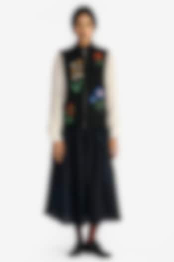 Black Wool Structured Gilet by Payal Pratap at Pernia's Pop Up Shop