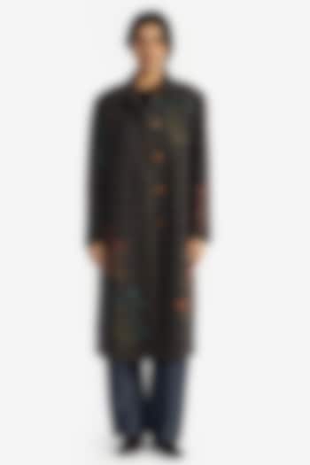 Grey & Brown Wool Checkered Jacket by Payal Pratap at Pernia's Pop Up Shop