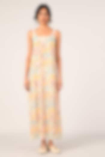 Ivory Cotton Silk Floral Slip Cocktail Dress by Payal Pratap at Pernia's Pop Up Shop