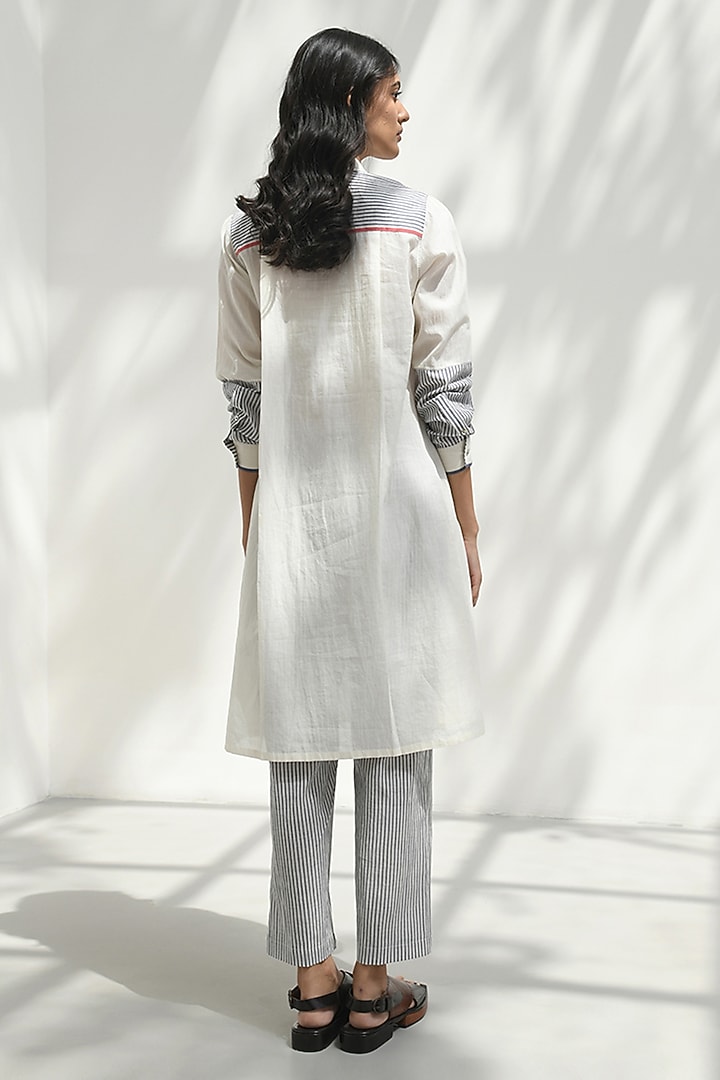 Ivory Handloom Cotton Vacation Dress by Payal Pratap at Pernia's Pop Up Shop