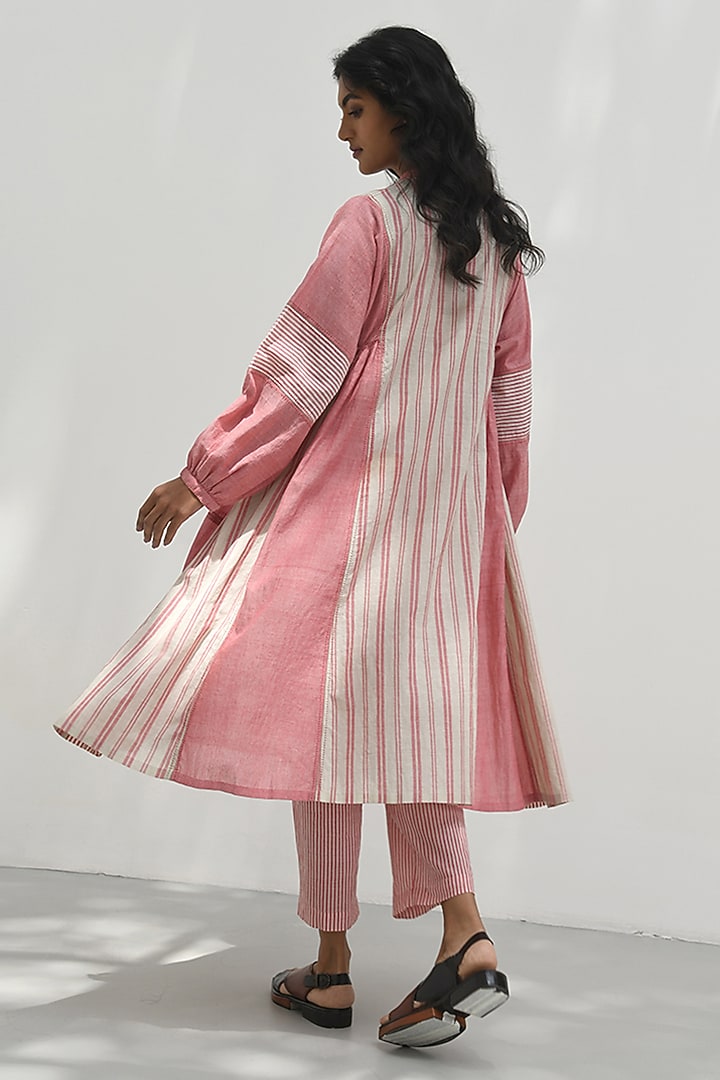 Pink Chambray Cotton Striped Tunic by Payal Pratap at Pernia's Pop Up Shop