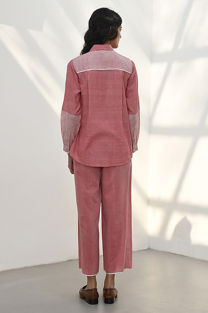 Pink Chambray Cotton Smocked Top by Payal Pratap at Pernia's Pop Up Shop