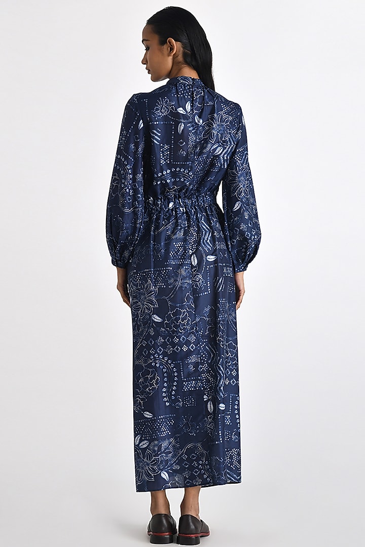 Navy Silk Knotted Maxi Cocktail Dress by Payal Pratap at Pernia's Pop Up Shop
