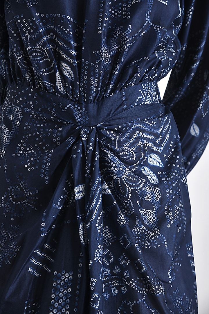 Navy Silk Knotted Maxi Cocktail Dress by Payal Pratap at Pernia's Pop Up Shop