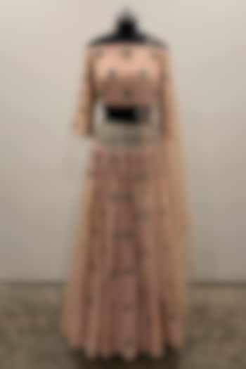 Blush Pink Embroidered Wedding Lehenga Set by Payal Singhal at Pernia's Pop Up Shop