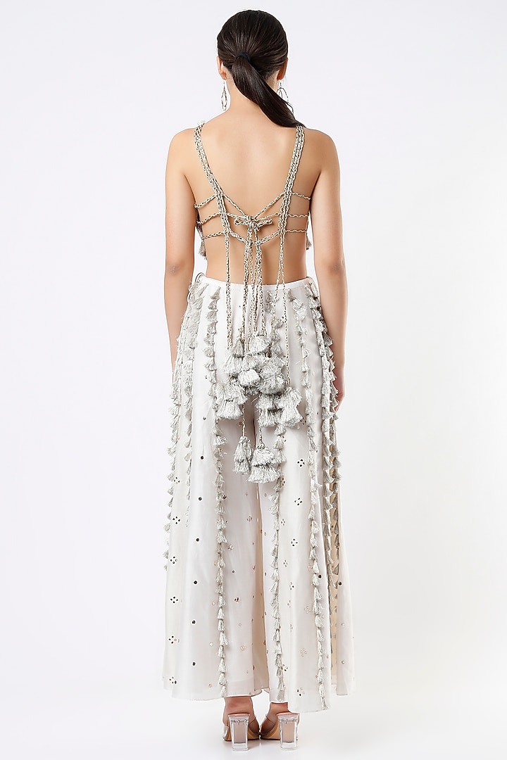 Ivory Embroidered Wedding Sharara Set by Payal Singhal at Pernia's Pop Up Shop