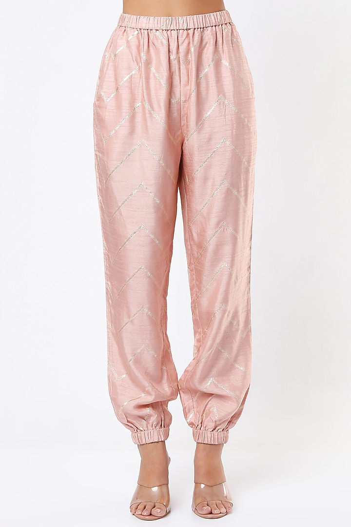 Rose Pink Embroidered High-Low Kaftan Set by Payal Singhal at Pernia's Pop Up Shop