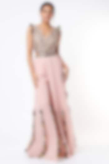 Rose Pink Tasseled Wedding Sharara Set by Payal Singhal at Pernia's Pop Up Shop