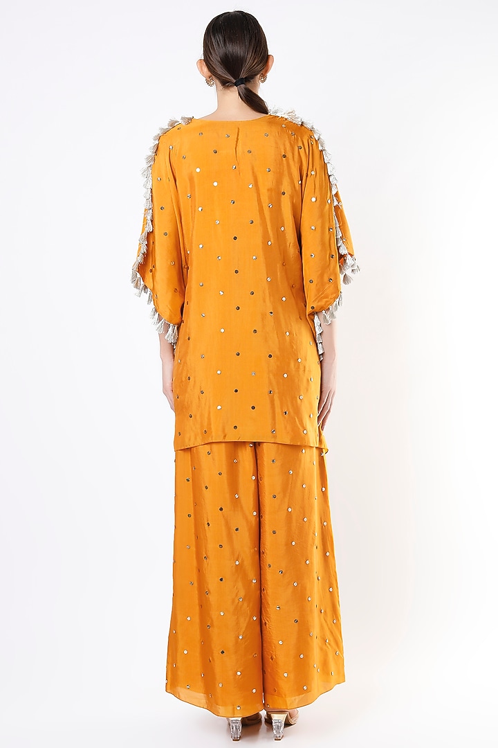 Hot Orange Embroidered Kaftan Set by Payal Singhal at Pernia's Pop Up Shop