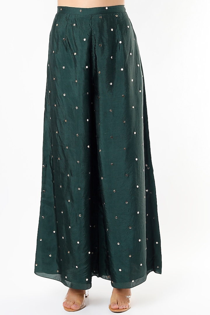 Emerald Green Embroidered Kaftan Set by Payal Singhal at Pernia's Pop Up Shop