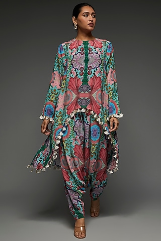 Multi-Colored Crepe Printed Co-Ord Set by Payal Singhal