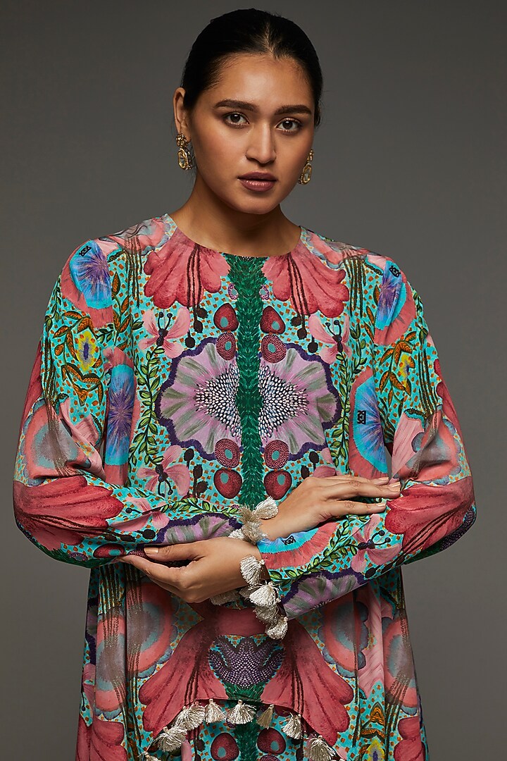 Multi-Colored Crepe Printed Co-Ord Set by Payal Singhal at Pernia's Pop Up Shop