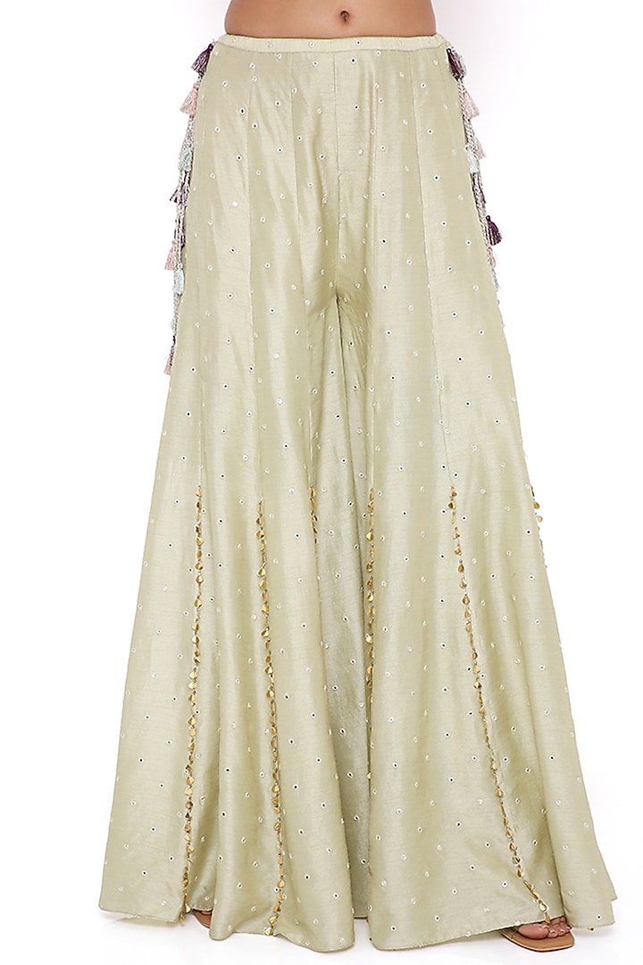 Mint Silk Wedding Sharara Set by Payal Singhal at Pernia's Pop Up Shop