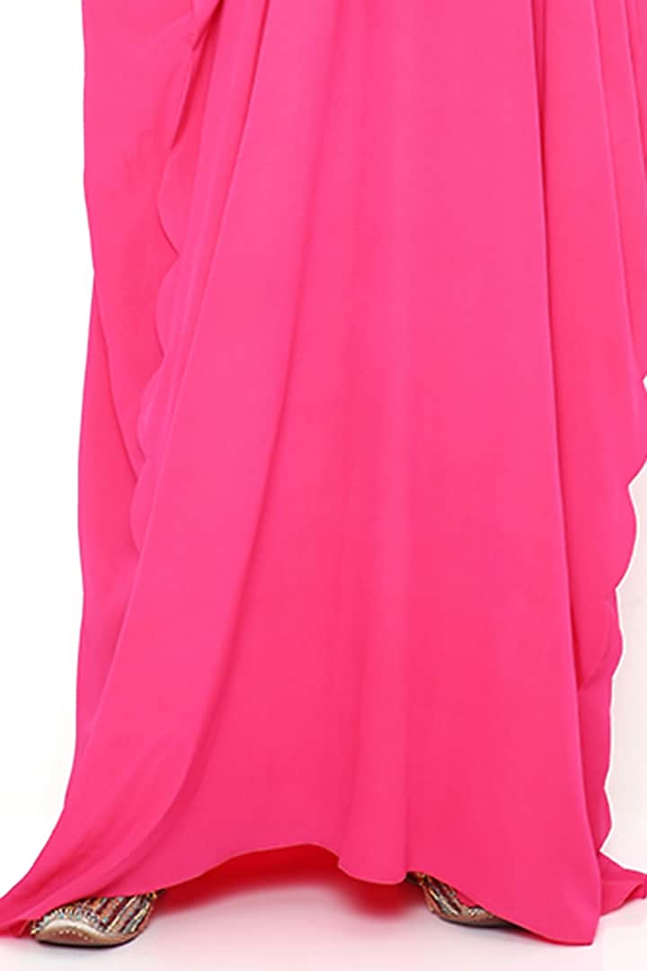 Pink Crepe Embroidered Kaftan by Payal Singhal at Pernia's Pop Up Shop