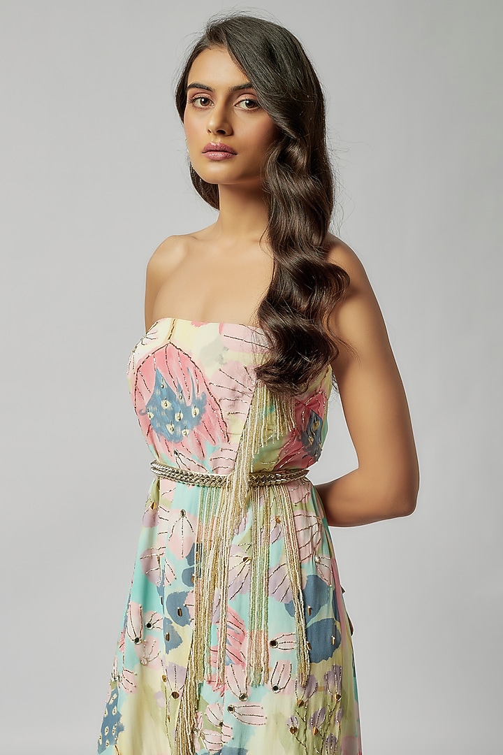 Multi-Colored Crepe Euphoria Digital Printed Palazzo Pant Set by Payal Singhal at Pernia's Pop Up Shop