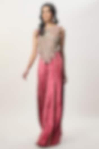 Red Velvet Wedding Sharara Set by Payal Singhal at Pernia's Pop Up Shop