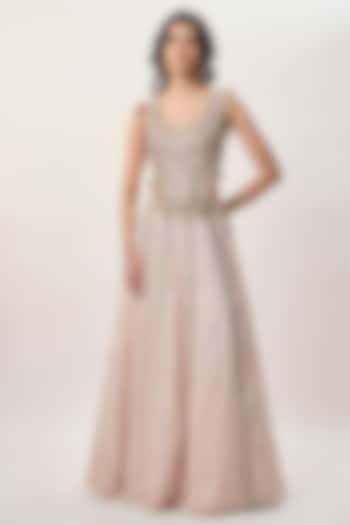 Blush Pink Katarwa Embroidered Bridal Lehenga Set by Payal Singhal at Pernia's Pop Up Shop