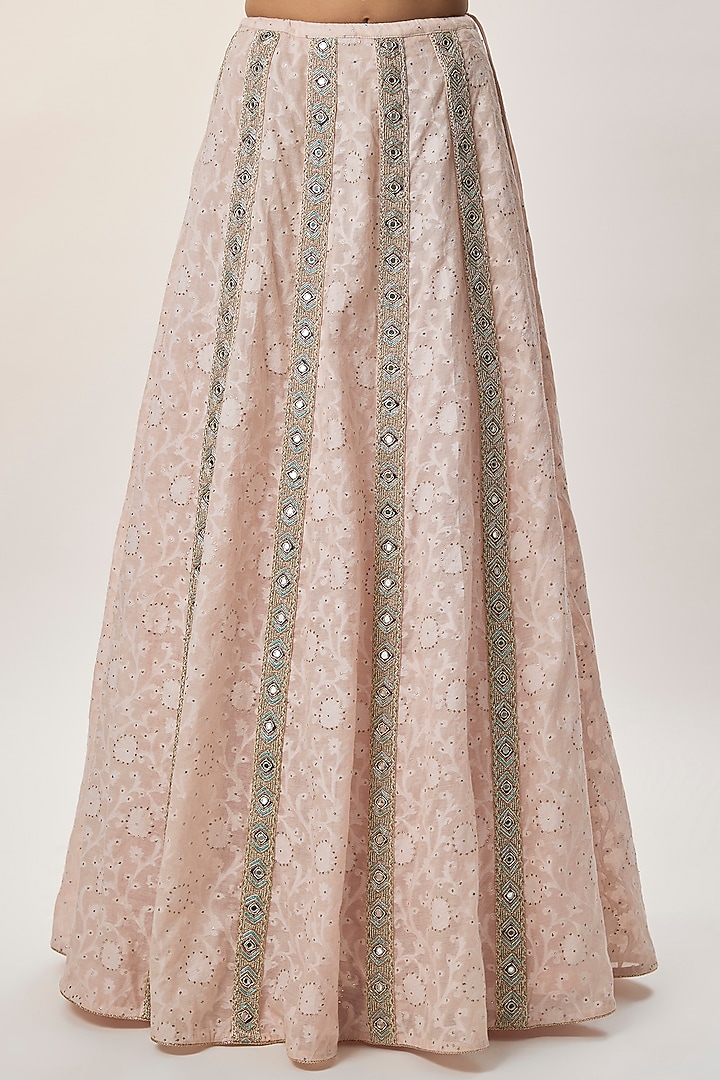 Blush Pink Katarwa Embroidered Bridal Lehenga Set by Payal Singhal at Pernia's Pop Up Shop