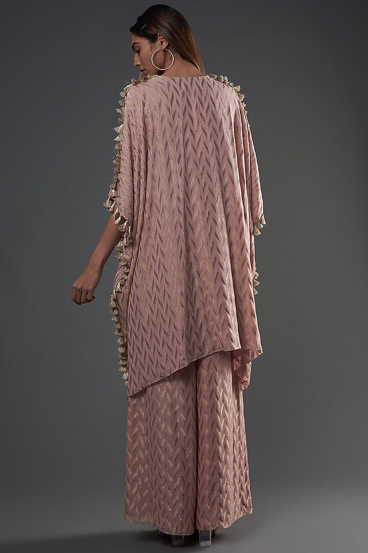 Blush Pink Banarasi Georgette Kaftan Set by Payal Singhal at Pernia's Pop Up Shop