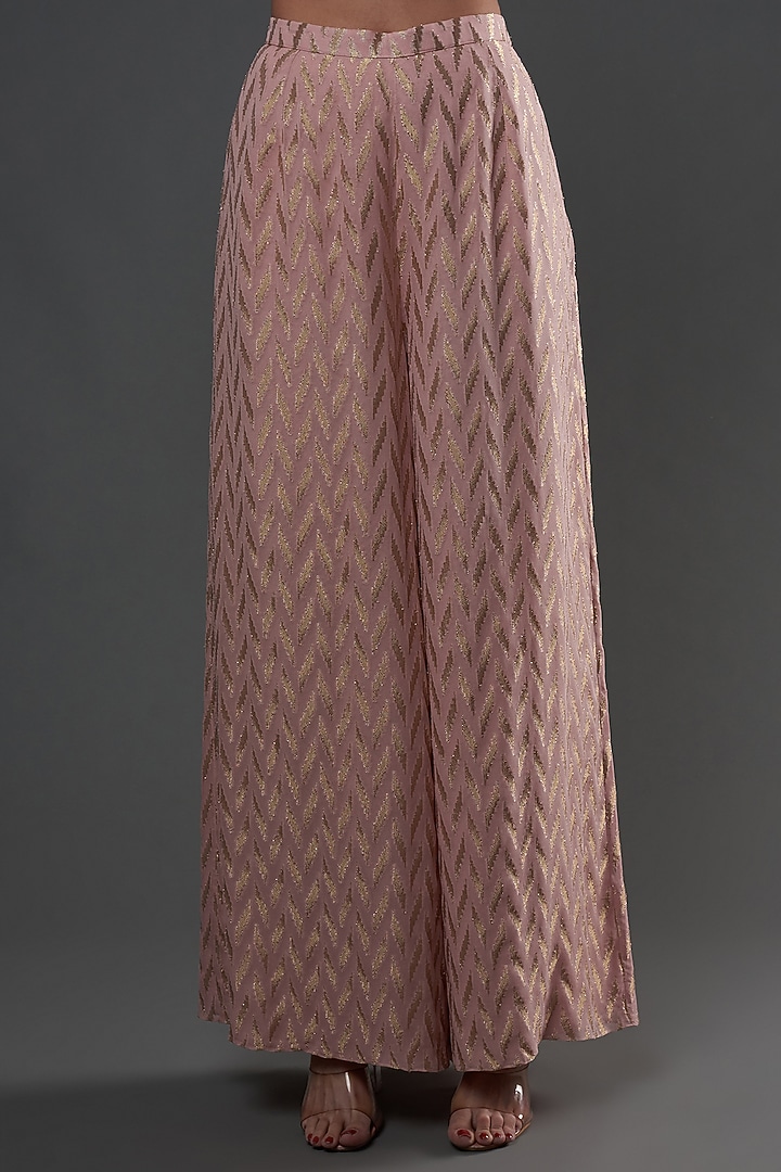 Blush Pink Banarasi Georgette Kaftan Set by Payal Singhal at Pernia's Pop Up Shop