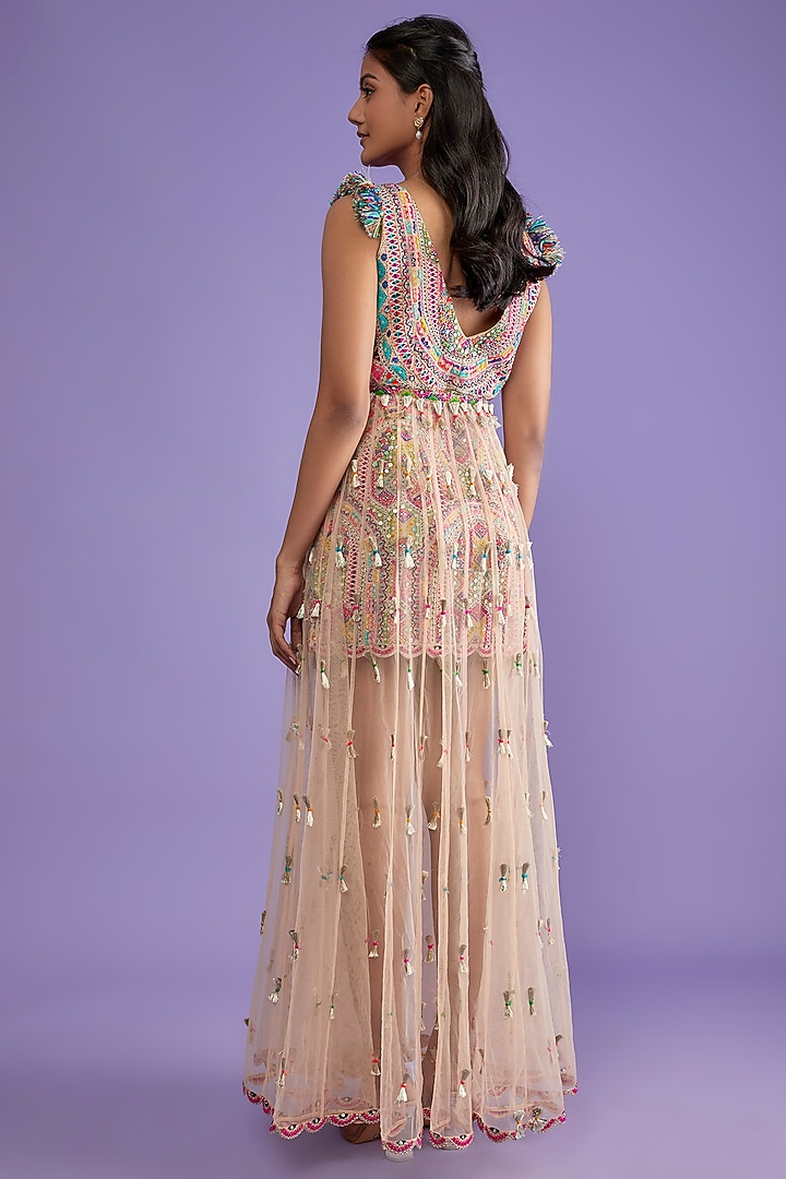 Multi-Colored Tulle Net Skirt Set by Payal Singhal at Pernia's Pop Up Shop
