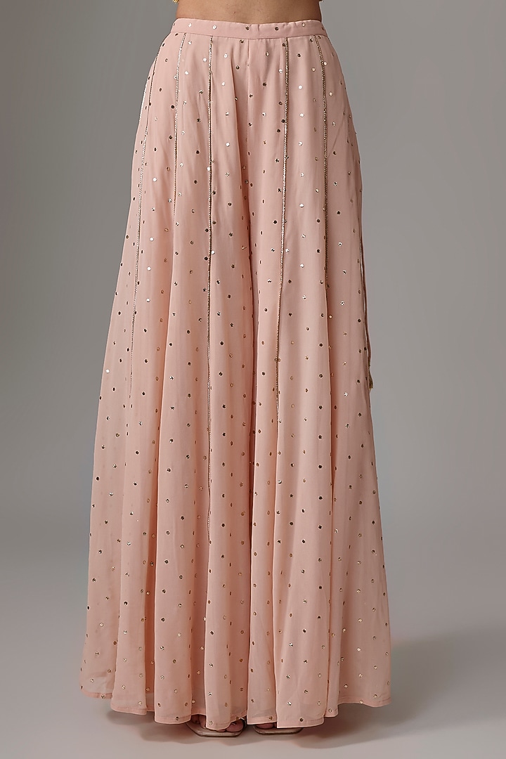 Rose Pink Mukaish Georgette Bridal Sharara Set by Payal Singhal at Pernia's Pop Up Shop