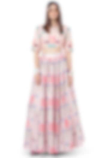 Blush Pink Embroidered Wedding Lehenga Set by Payal Singhal at Pernia's Pop Up Shop