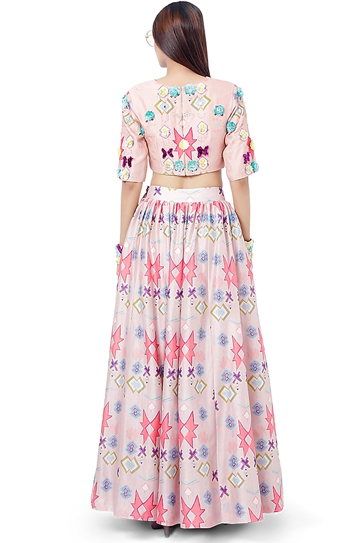 Blush Pink Embroidered Wedding Lehenga Set by Payal Singhal at Pernia's Pop Up Shop
