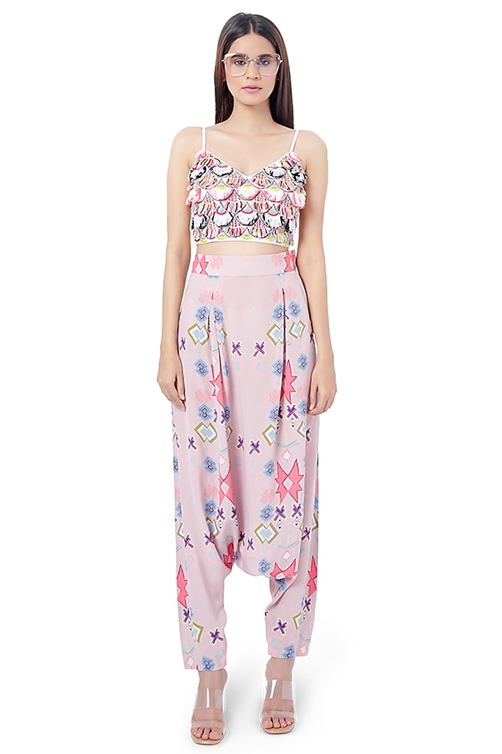 Purple & Pink Embroidered Jacket Set by Payal Singhal at Pernia's Pop Up Shop