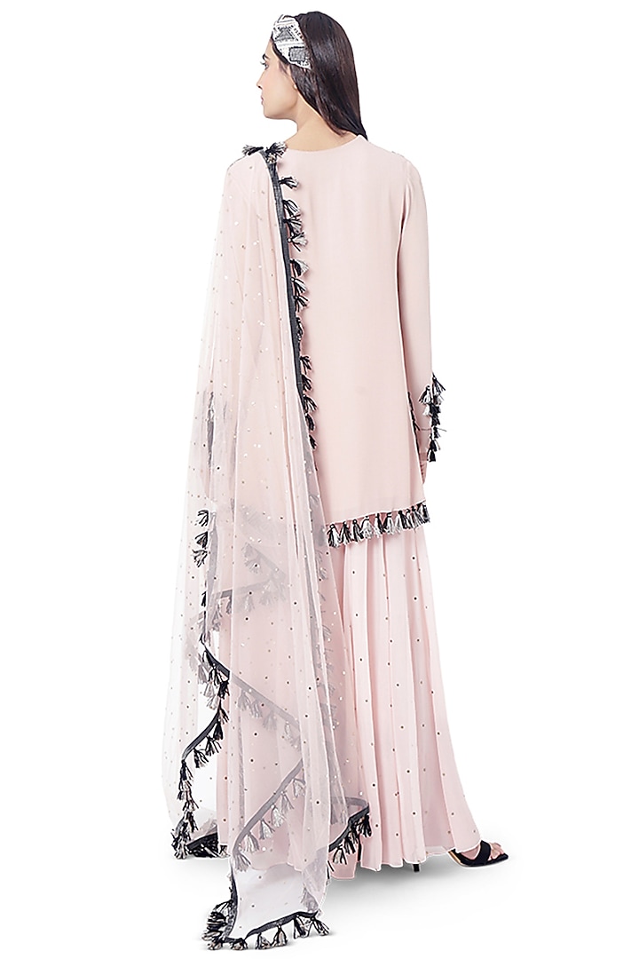 Pink & Black Embroidered Wedding Sharara Set by Payal Singhal at Pernia's Pop Up Shop