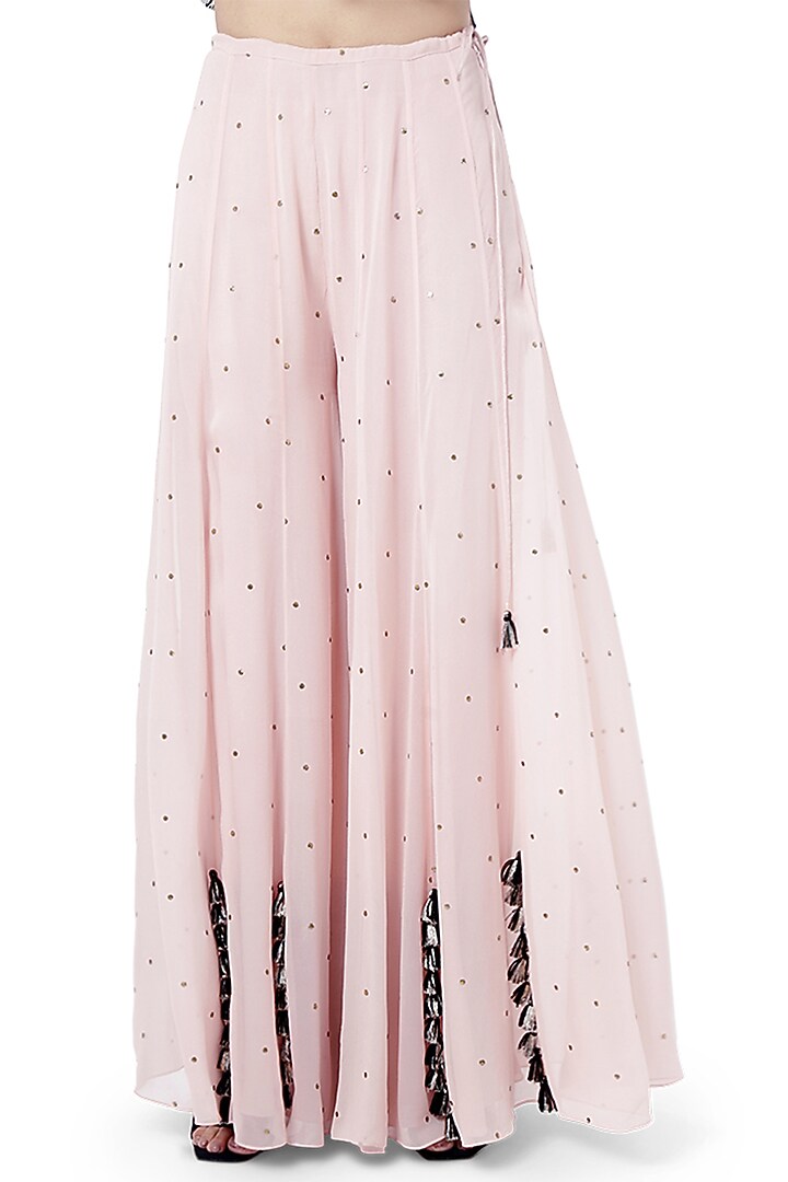 Pink & Black Embroidered Wedding Sharara Set by Payal Singhal at Pernia's Pop Up Shop