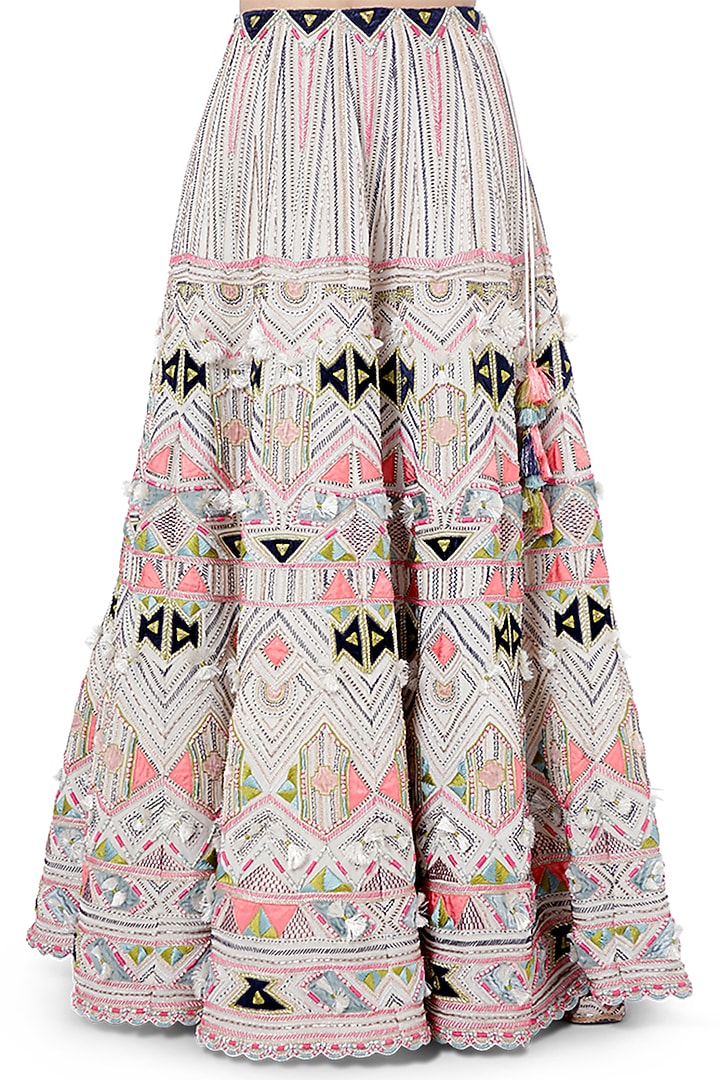 White Embroidered Bridal Lehenga Set by Payal Singhal at Pernia's Pop Up Shop