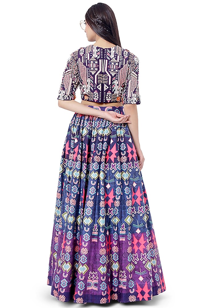 Purple & Pink Embroidered Wedding Lehenga Set by Payal Singhal at Pernia's Pop Up Shop