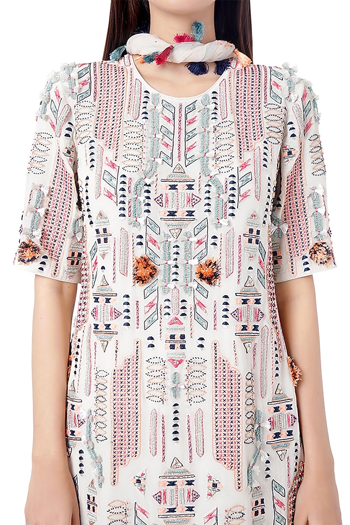 White Mukaish Embroidered Bridal Sharara Set by Payal Singhal at Pernia's Pop Up Shop