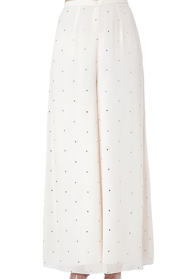 White Embroidered Pant Set by Payal Singhal at Pernia's Pop Up Shop