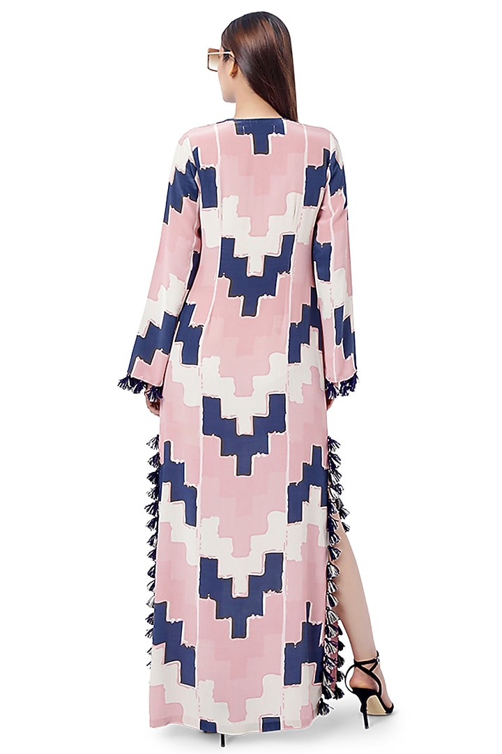 Pink Embroidered Printed Kaftan by Payal Singhal at Pernia's Pop Up Shop