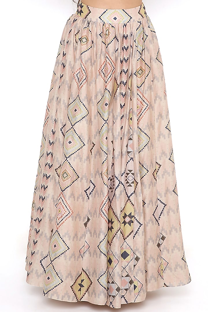 Blush Pink Silk Printed & Embroidered Wedding Lehenga Set by Payal Singhal at Pernia's Pop Up Shop