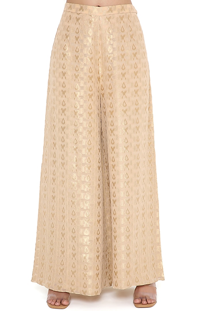 Stone-Colored Banarasi Georgette Embroidered Kurta Set by Payal Singhal at Pernia's Pop Up Shop