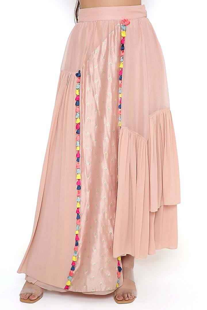 Blush Pink Georgette & Organza Skirt Set by Payal Singhal at Pernia's Pop Up Shop