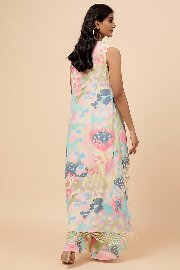 Multi-Colored Crepe Digital Printed Kurta Set by Payal Singhal at Pernia's Pop Up Shop