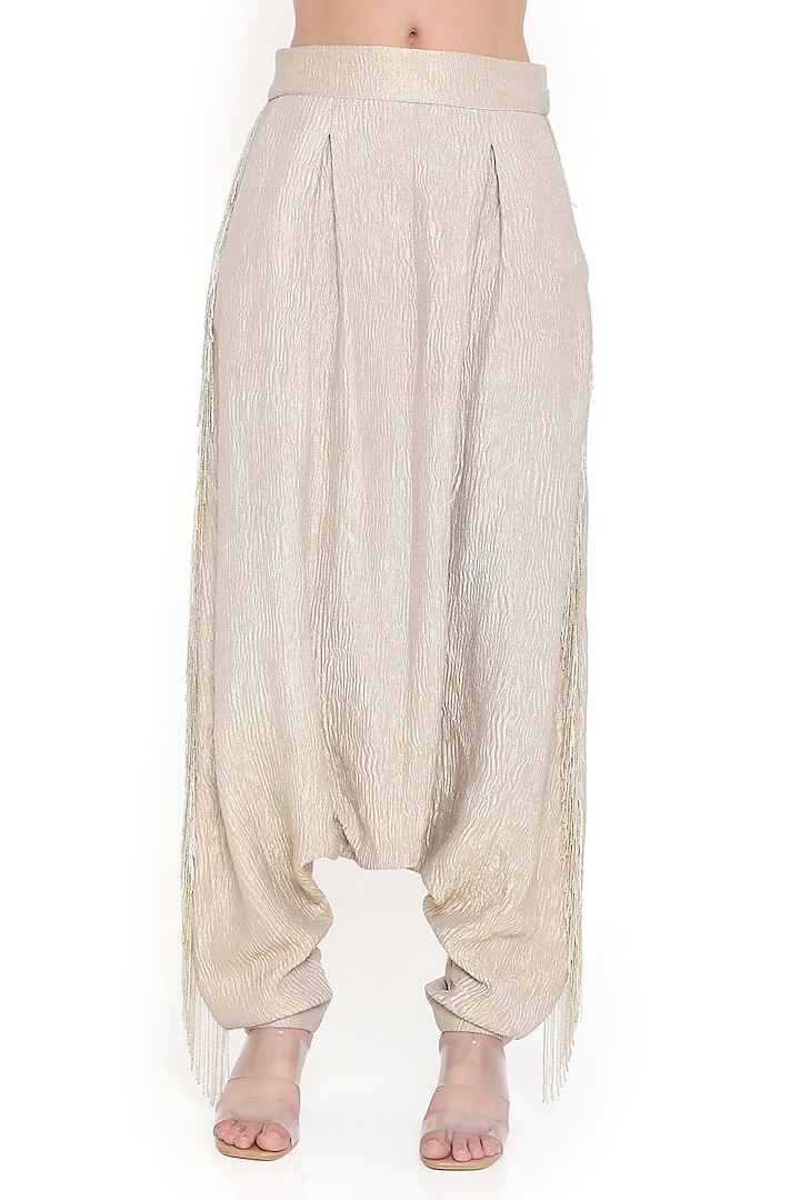 Off-White Georgette Embroidered Cape Set by Payal Singhal at Pernia's Pop Up Shop