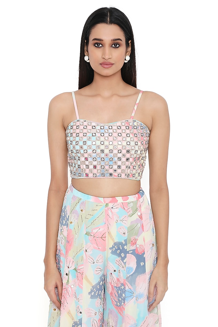 Multi-Colored Crepe Printed Blazer Set by Payal Singhal at Pernia's Pop Up Shop