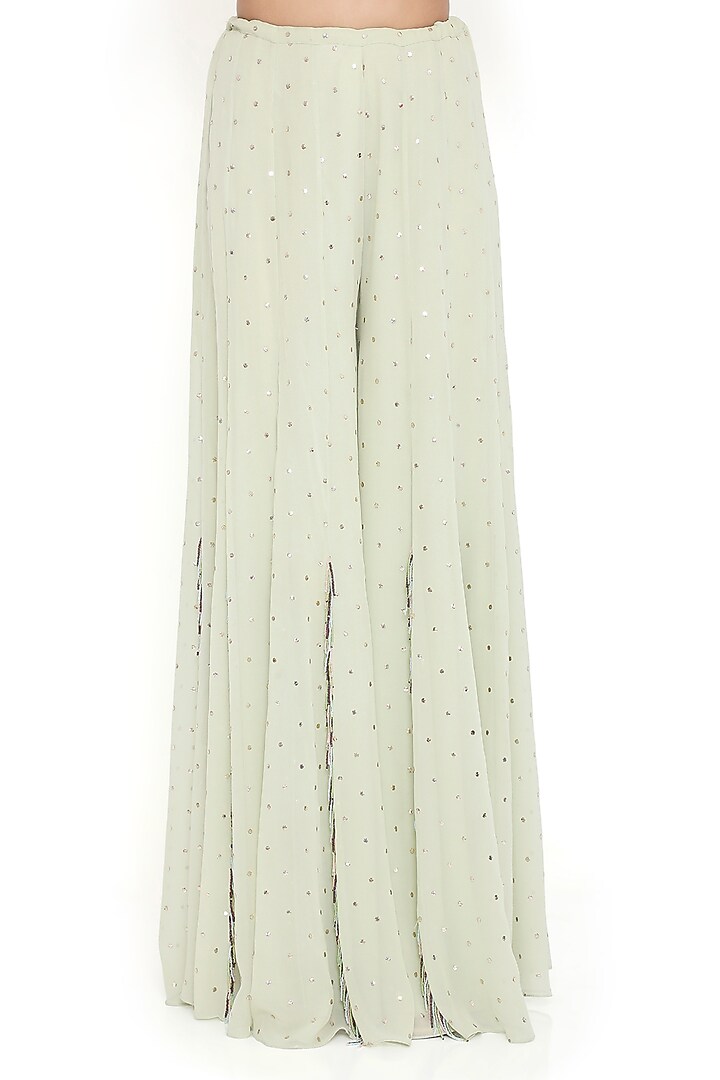 Aqua Mukaish Georgette Bridal Sharara Set by Payal Singhal at Pernia's Pop Up Shop