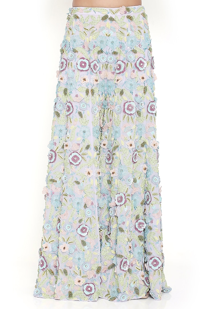 Lavender Georgette Embroidered Bridal Sharara Set by Payal Singhal at Pernia's Pop Up Shop