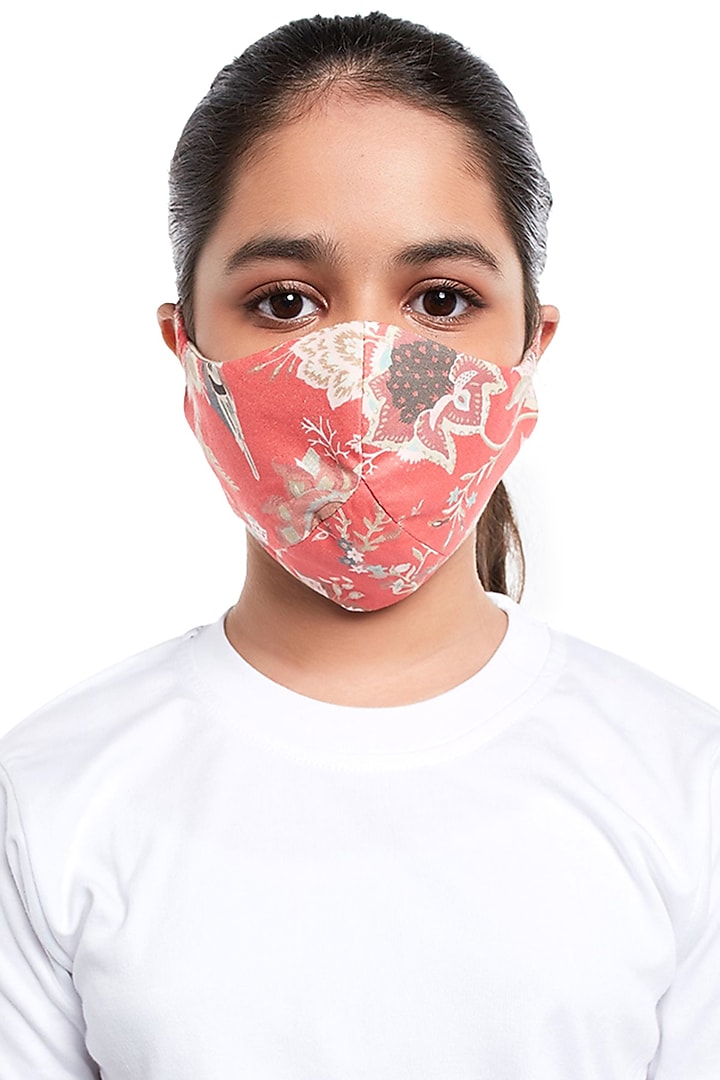 Coral Printed 3 Ply Mask For Kids by PAYAL SINGHAL ACCESSORIES