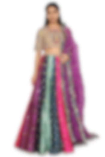 Multi-Colored Embroidered Wedding Lehenga Set by Payal Singhal at Pernia's Pop Up Shop
