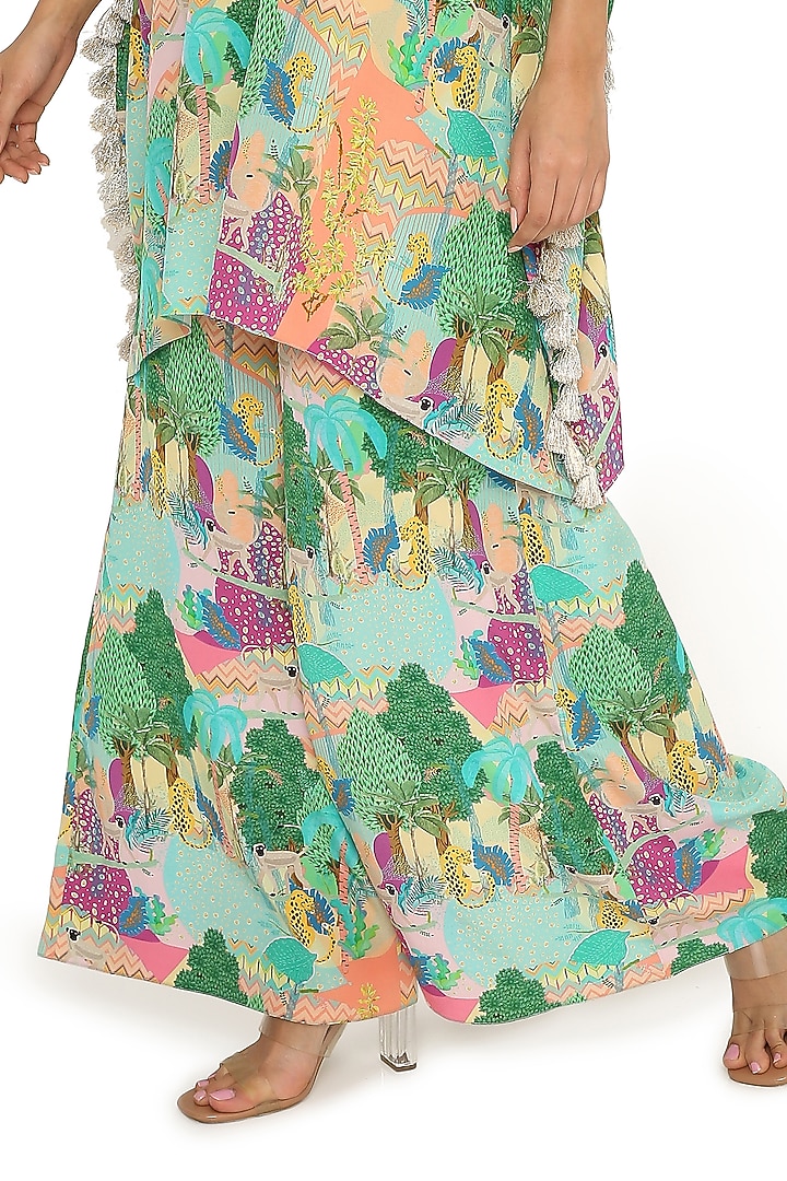 Multi-Colored Printed & Embroidered Kaftan Set by Payal Singhal at Pernia's Pop Up Shop