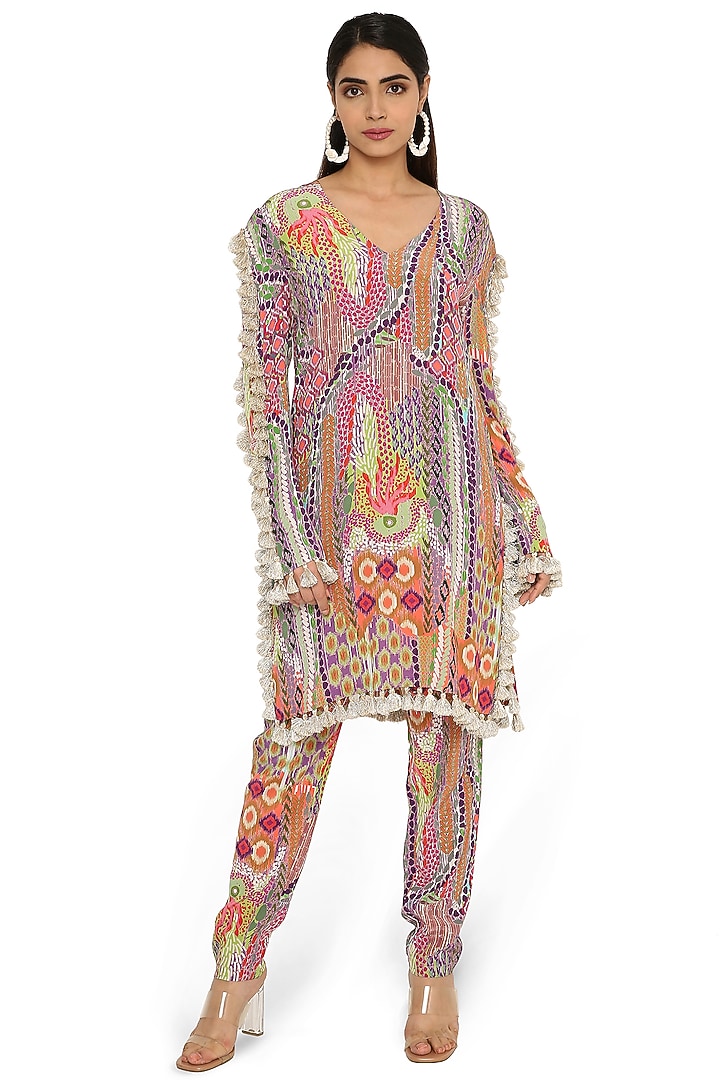 Multi-Colored Crepe Printed Pant Set by PS Pret by Payal Singhal at Pernia's Pop Up Shop