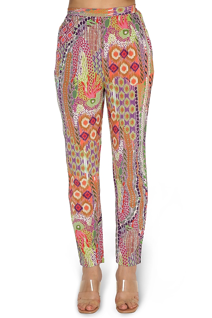 Multi-Colored Crepe Printed Pant Set by PS Pret by Payal Singhal at Pernia's Pop Up Shop